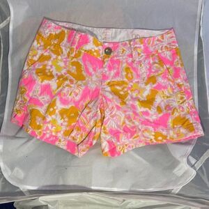 Lilly Pulitzer Callahan Shorts Kir Royal Pink Print -- Size 00